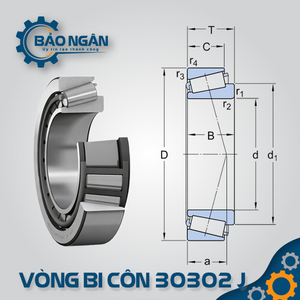 Vòng bi côn 30302 J