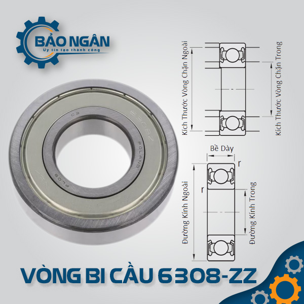 Vòng bi cầu 6308-ZZ