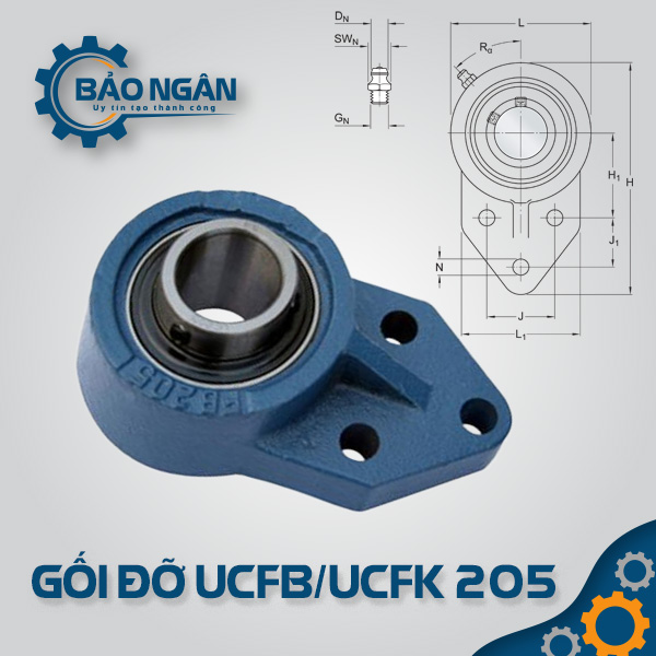 Gối Đỡ Vòng Bi UCFK/UCFB 205